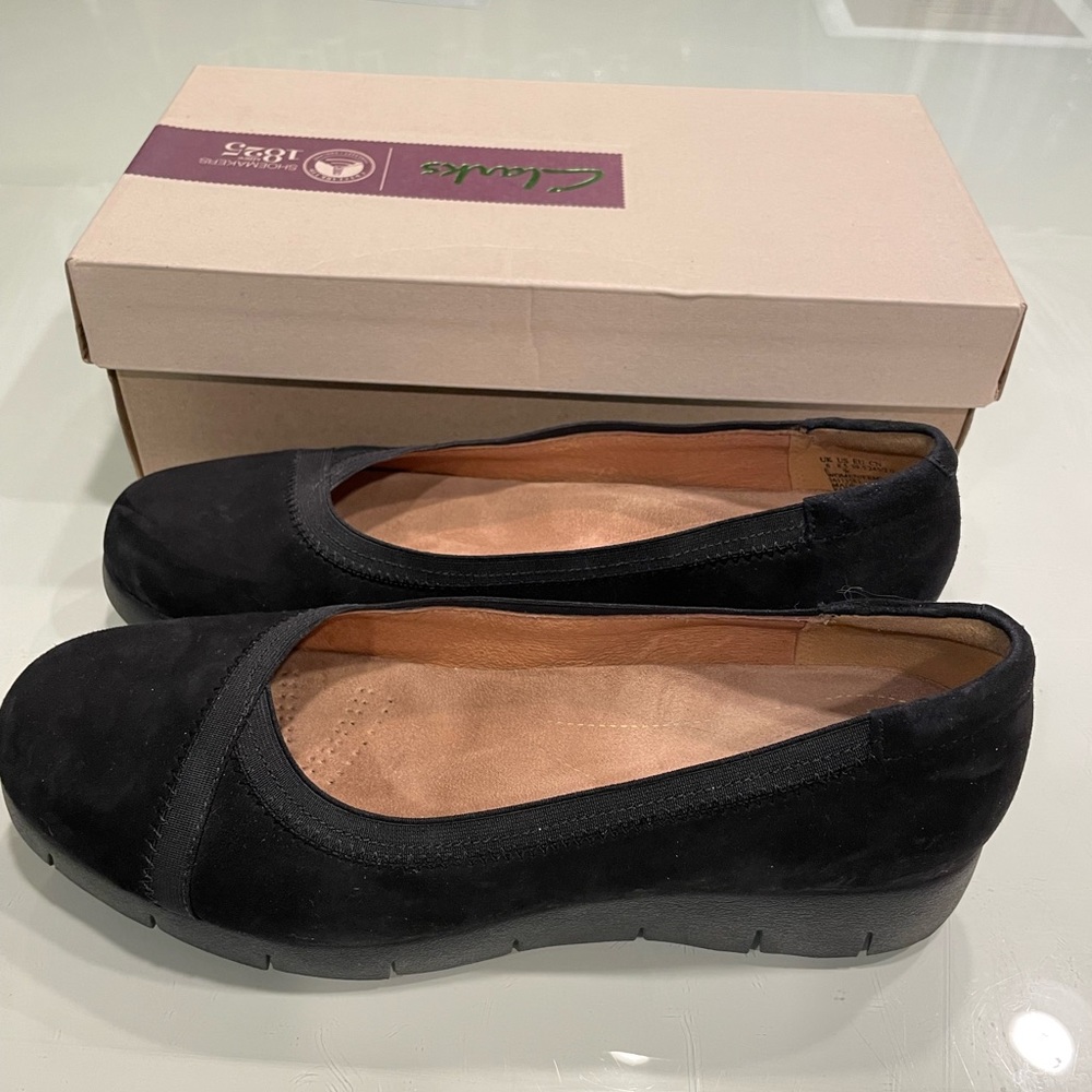 Clarks. Daelyn Hill Wedge Pump. Black Suede. From… - image 4